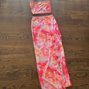 Princess Polly Pink and Orange Skirt Set